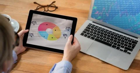 Man using digital tablet at office Foto stock