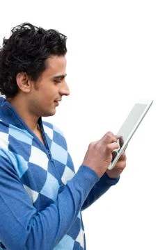 Man using a digital tablet Stock Photos