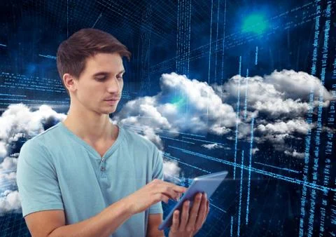 Man using digital tablet Foto stock