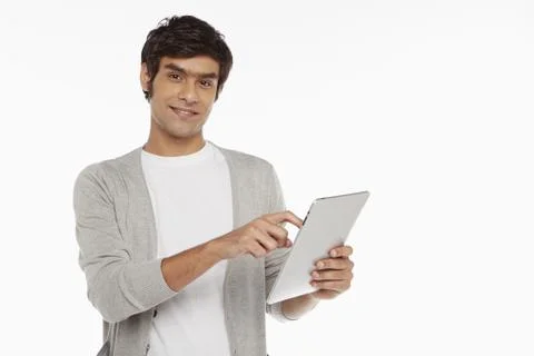 Man using a digital tablet Stock Photos