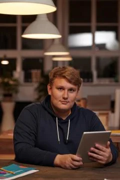 Man using digital tablet Stock Photos