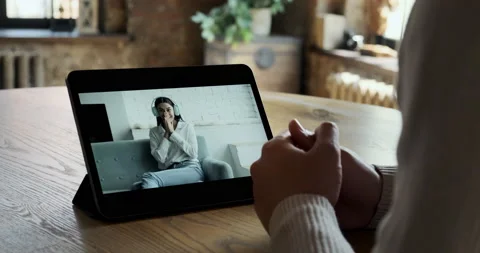 Man using digital tablet for video call with friend or coleague Vídeos de archivo 156871467