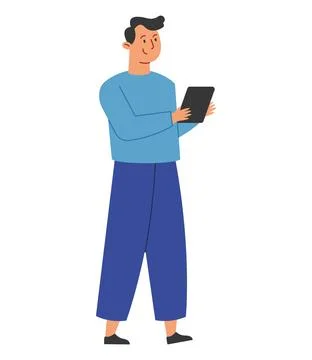 Man using ebook Stock Illustration