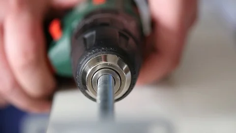 Man using electric drill, close up Stock Footage 88408927