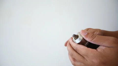 Man to using electrical drill Stock Footage 56100902