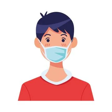 Man using face mask character Stock Illustration