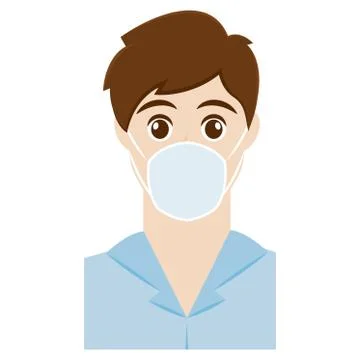 Man using a facemask Stock Illustration