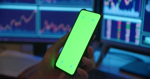 Man using green screen mobile Stock Footage 160253197