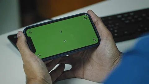 Man using Green screen Smart phone Stock Footage 164766647