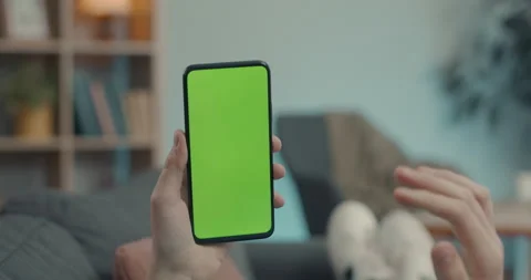 Man using green screen smartphone for video call Stock-Footage 167224337
