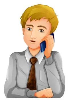 A man using his cellphone Stock Illustration