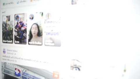 Man Using His Smartphone With To Scroll A Facebook Account Feed, Scrolling Ne Stock Footage 126491169