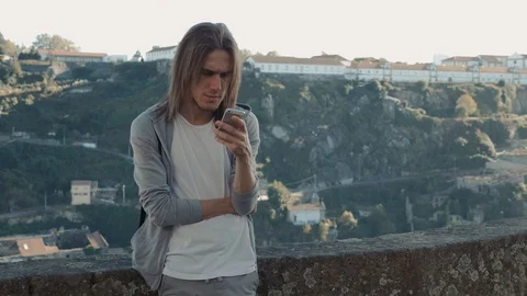 Man Using Internet Voice Search Technology On Mobile Phone recognition speech ai Stock Footage 97854547