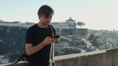 Man Using Internet Voice Search Technology On Mobile Phone recognition speech ai Stock Footage 97854572