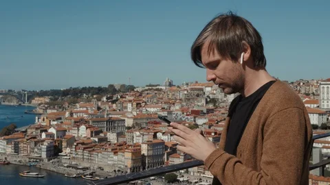 Man Using Internet Voice Search Technology On Mobile Phone recognition speech ai Stock Footage 97856387