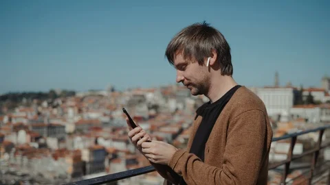 Man Using Internet Voice Search Technology On Mobile Phone recognition speech ai Stock Footage 97856414