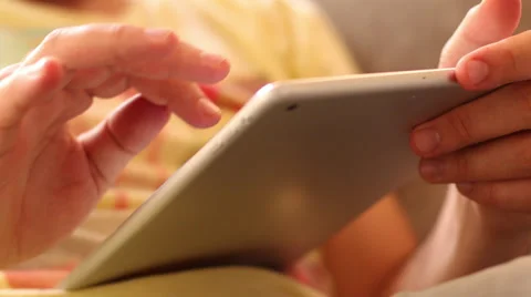 Man using iPad tablet during leisure time 스톡 동영상 39216321