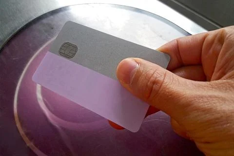 Man using it's subway pass card to travel in Grand Paris Stock Photos