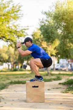 Man Using Jumping Box Stock Photos