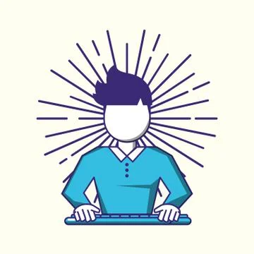 Man using keyboard fintech concept Stock Illustration