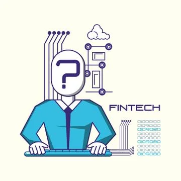 Man using keyboard fintech concept Stock Illustration