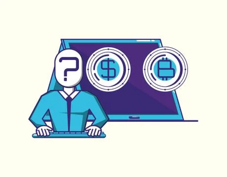 Man using keyboard fintech concept Stock Illustration