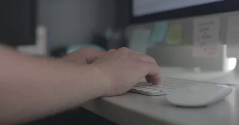 Man using keyboard in home office Stock Footage 78037228