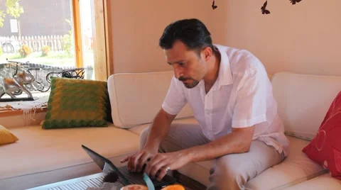 Man using a laptop 4 HD 1080p Stock Footage 7764266