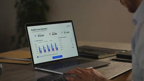 Man Using Laptop and Calculator for Investment Planning Stock Footage 337138021