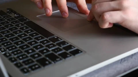 Man is using laptop. Close up. Stock Footage 61281776