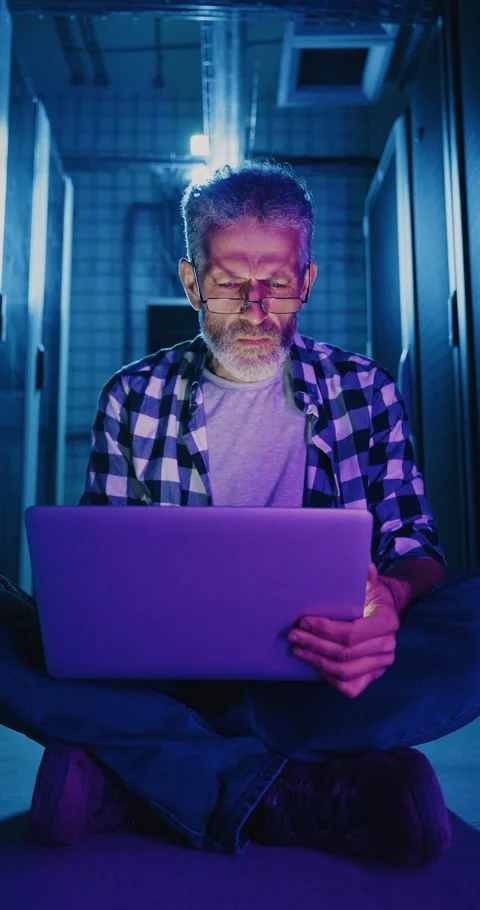 Man Using Laptop Computer on Floor Stock Footage 276398954