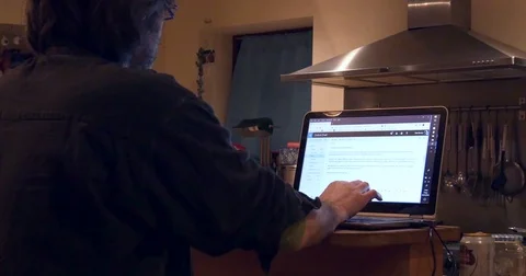 Man using laptop computer. Stock Footage 85098661