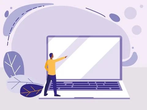 Man using laptop computer Stockillustratie