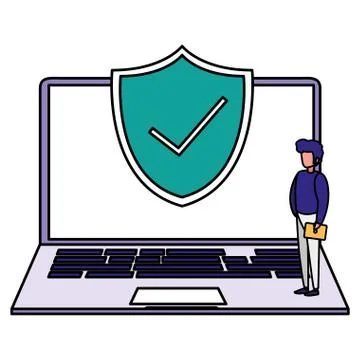 Man using laptop computer 스톡 일러스트