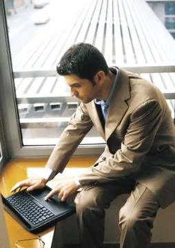 Man using laptop computer Stock Photos