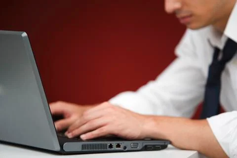 Man using laptop computer Stock Photos