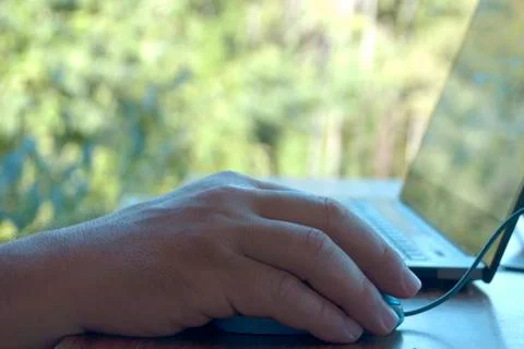 Man using laptop computer. Stock Photos