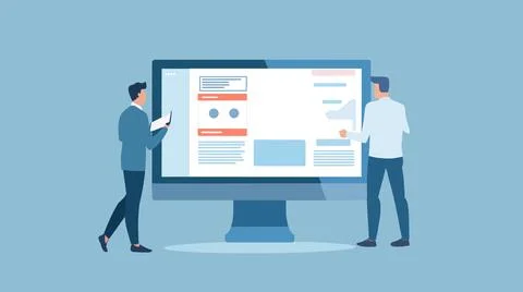 Man using laptop computers and social network connection Stock Photos