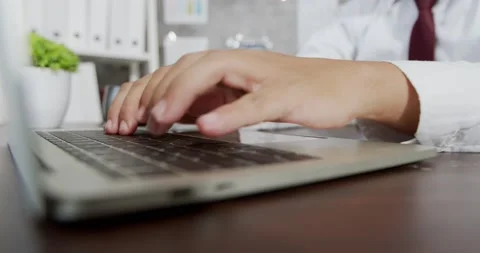 Man using laptop connecting wifi and typing work Stock Footage 139426985