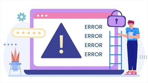Man using laptop error concept illustration business animated video Stock Footage 292852861