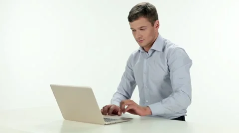 Man using a laptop Stock Footage 67857336
