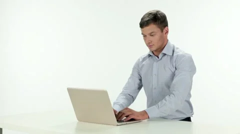 Man using a laptop Stock Footage 67859041