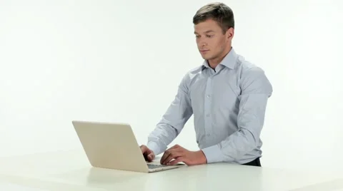 Man using a laptop Stock Footage 67860933