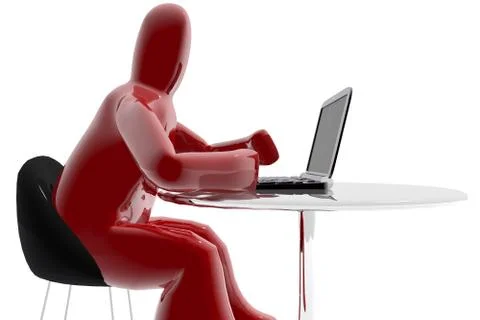 Man using a laptop Stock Illustration