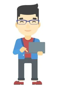 Man using laptop Stock Illustration