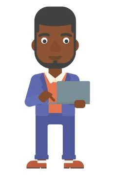 Man using laptop Illustrazione stock