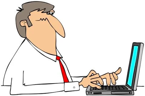 Man using a laptop Stock Illustration