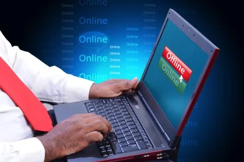Man using laptop Stock Illustration