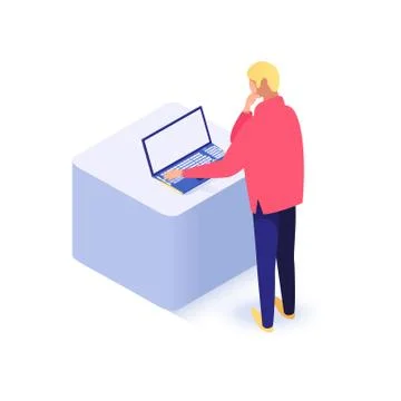 Man using laptop Stock Illustration