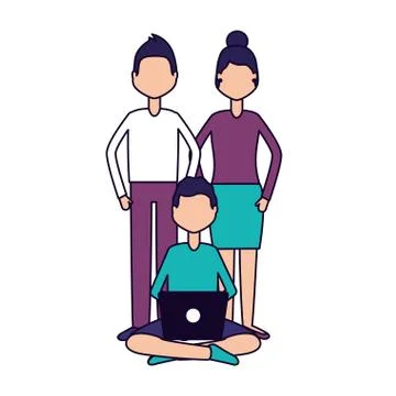 Man using laptop Illustrazione stock